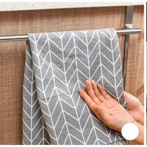 Over Door Towel Bar Rack Hanging Bathroom Kitchen Cabinet Shelf Rack